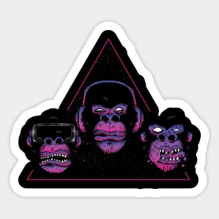 Monkey Heads Design Sticker